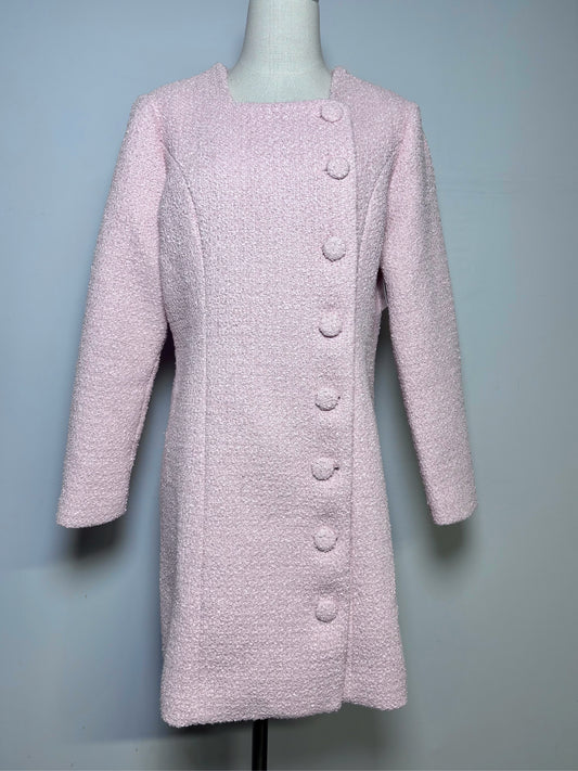Women Size L Tuckernuck Light Pink Boucle' Pre-owned Dress/Jacket