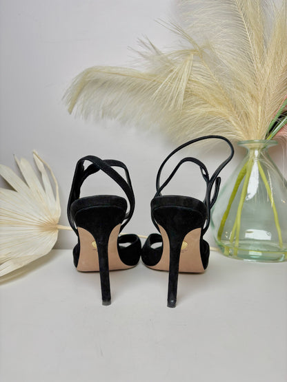 W Shoe Size 8.5 Veronica Beard Black Suede Heels