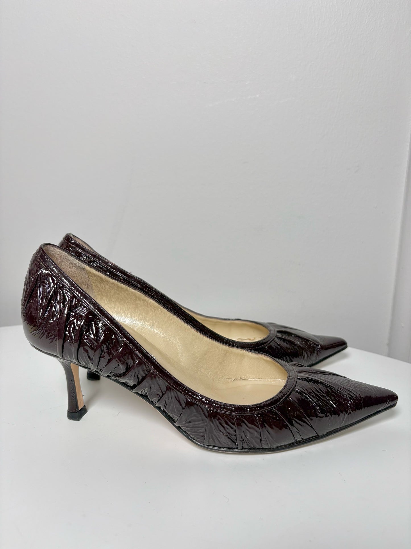W Shoe Size 36 (6, US) Jimmy Choo Bordeaux Leather Patent Pump