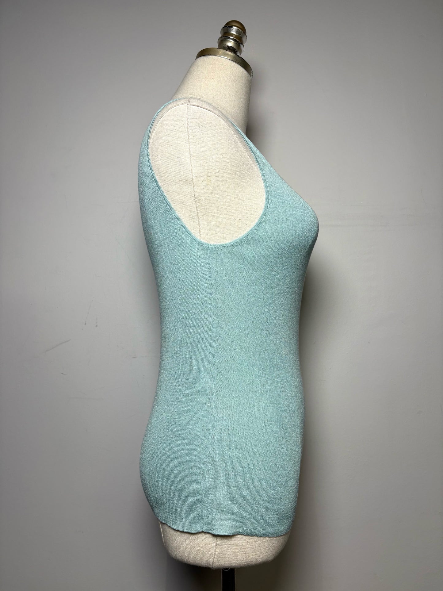 Women Size S Gucci Turquoise Solid Pure Silk Pre-owned Sweater