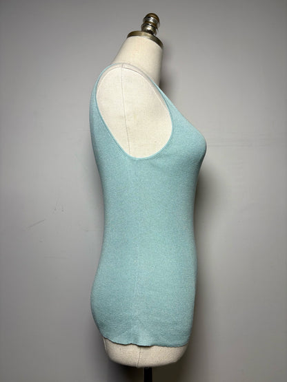 Women Size S Gucci Turquoise Solid Pure Silk Pre-owned Sweater