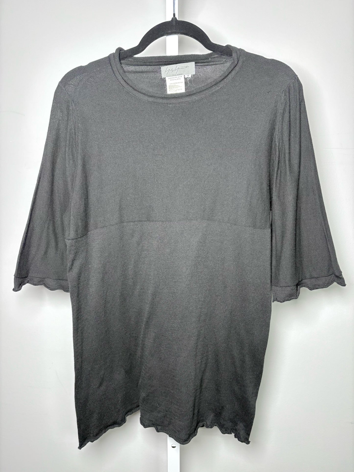 Mens Size M Yohji Yamamoto Black Cotton Solid Men's Shirt