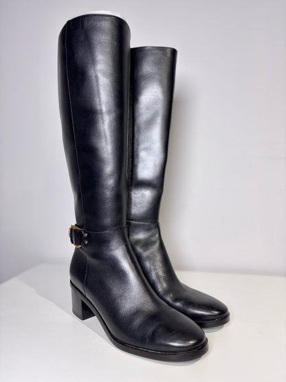 W Shoe Size 8 Tory Burch Black Leather Boots
