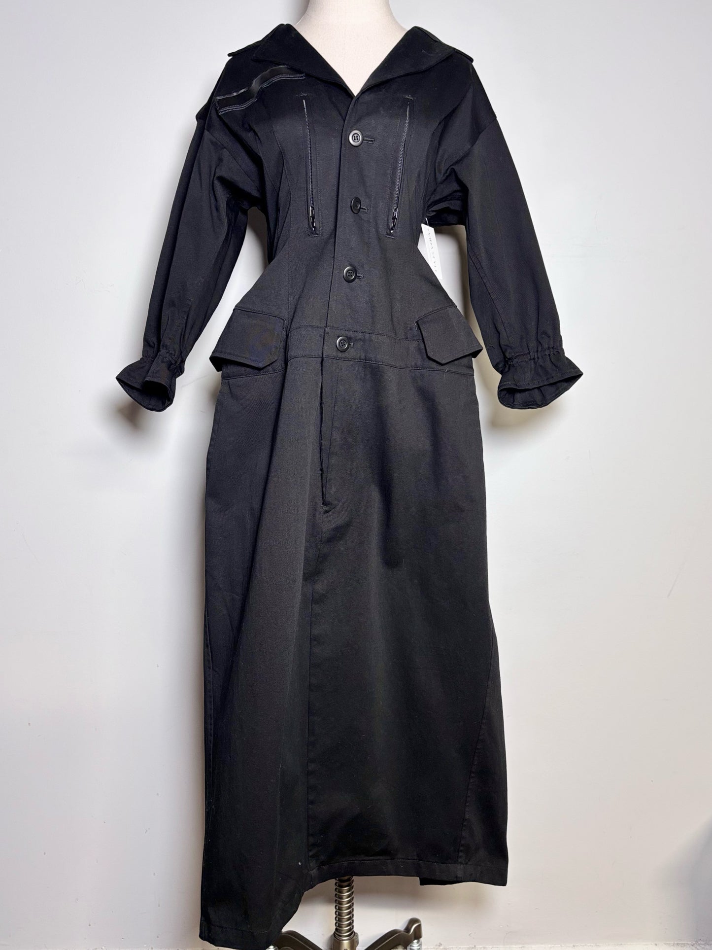 Women Size S (Estimate) Yohji Yamamoto Black Vintage Midi Dress Pre-owned