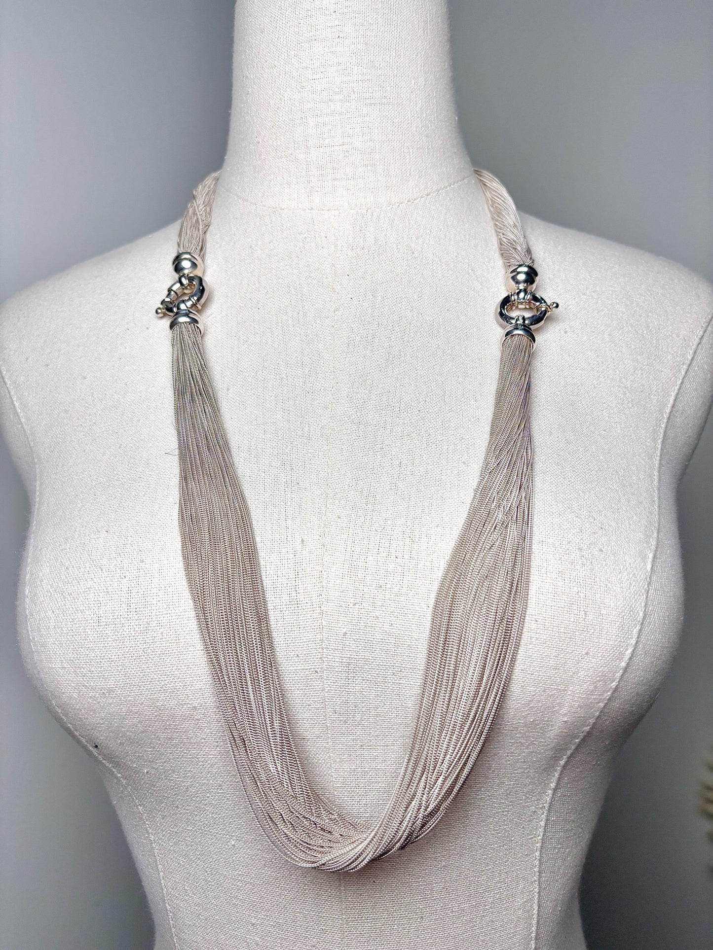 Sterling Silver 3-way Convertible Pre-owned Necklace