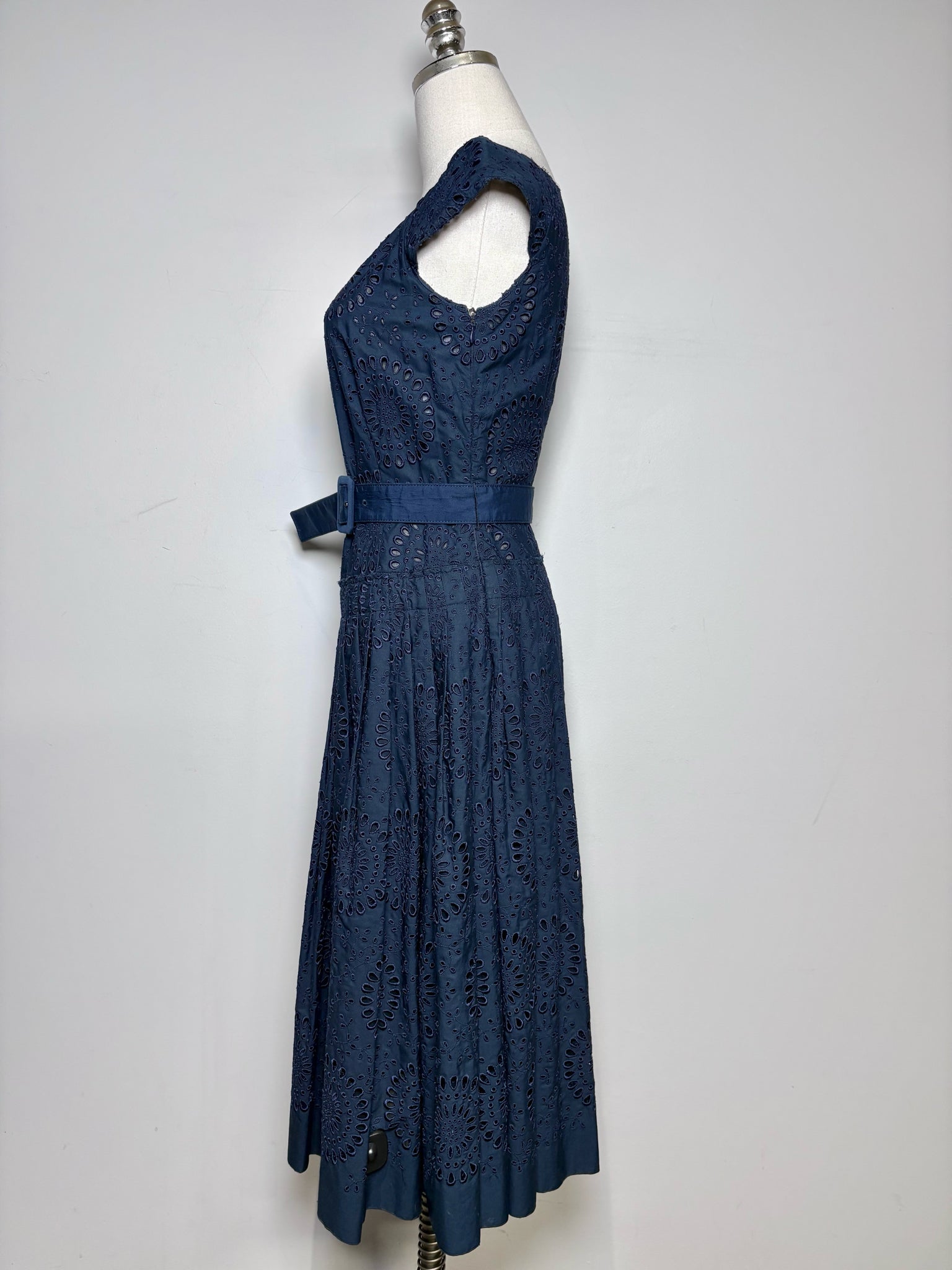 Women Size 40 (4/S US) Prada Blue Eyelet Lace Women's 100% Cotton Dress – VIDA STYLE SHOP