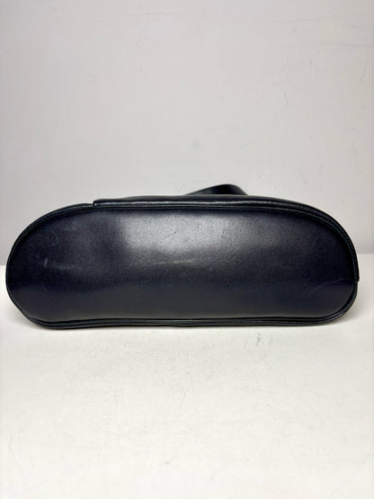 Longchamp Solid Vintage Leather Pre-owned Deep Navy Medium Purse