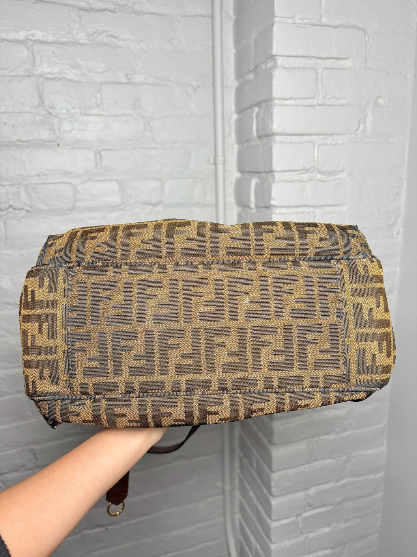 Canvas Fendi Zucca Print Canvas Pre-owned Brown Medium Purse