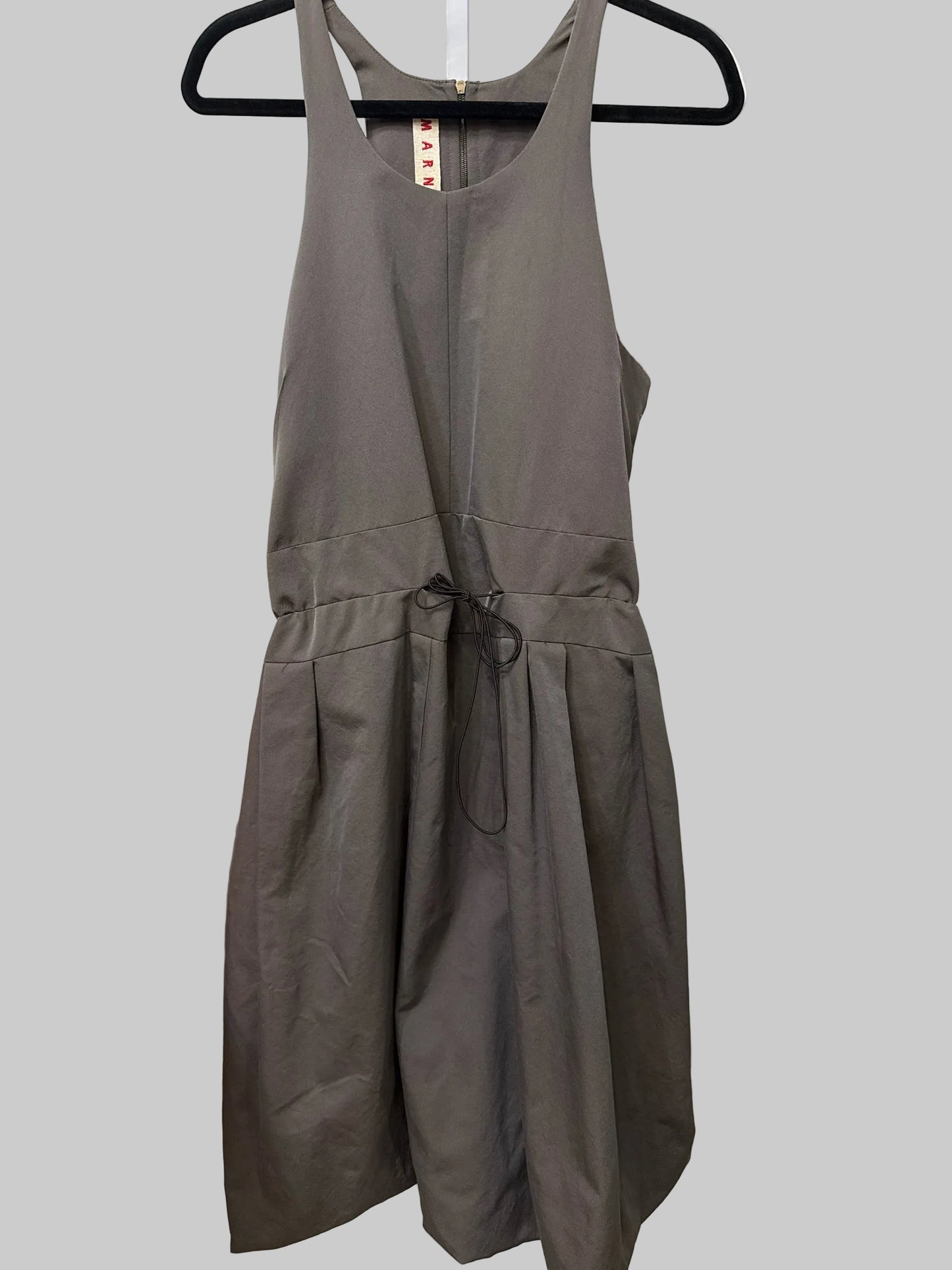 Women Size 46 (L) Marni Brown Halter Style Cotton Blend Midi Pre-owned Dress