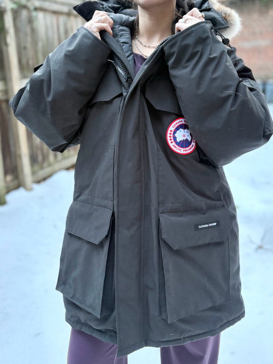 Canada Goose Black Polyester Blend Solid Men's M Jacket