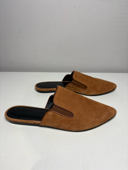 Women's Shoe Size 38 (US 8) Jenni Kayne Clara Mule Cognac Suede Leather Pre-Owned Slip-Ons