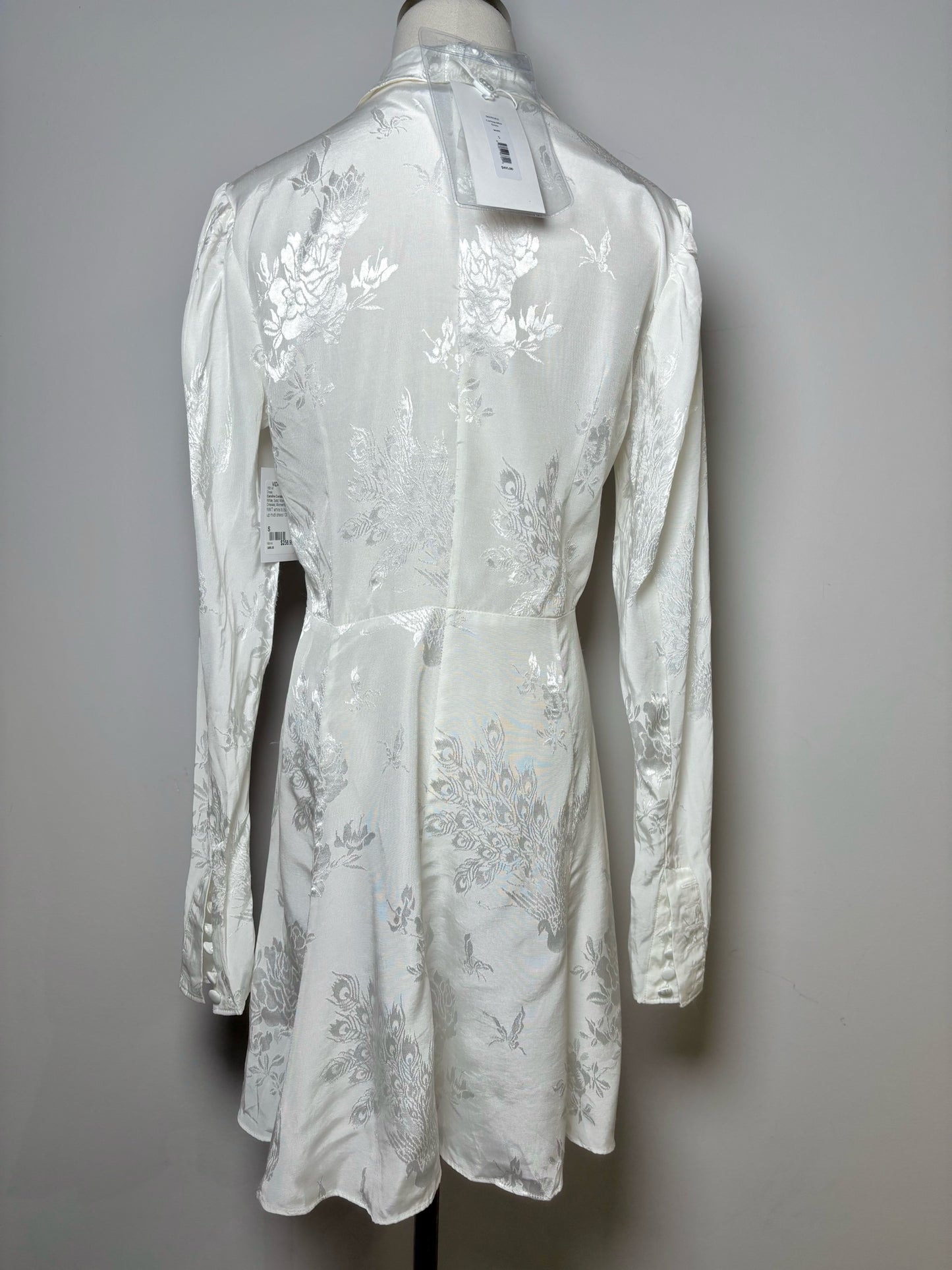 Women Size S Caroline Constas White Solid Viscose Dress