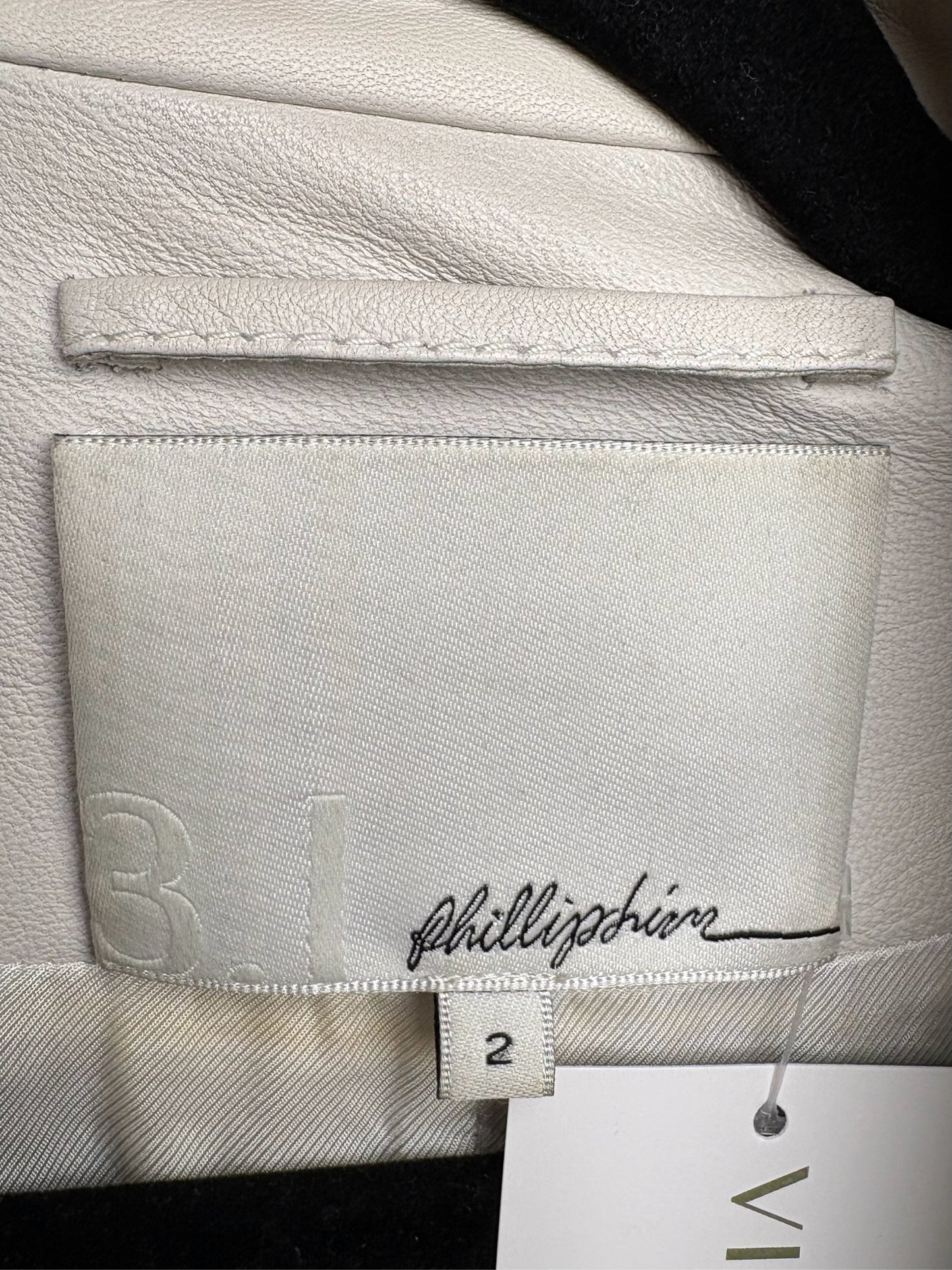 Women Size 2 3.1 Phillip Lim Bone Pure Leather Pre-Owned Moto Jacket