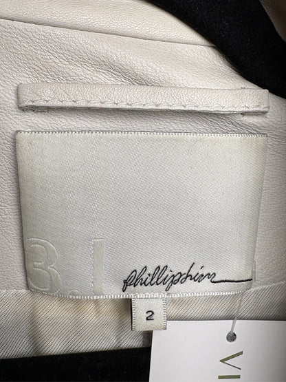 Women Size 2 3.1 Phillip Lim Bone Pure Leather Pre-Owned Moto Jacket
