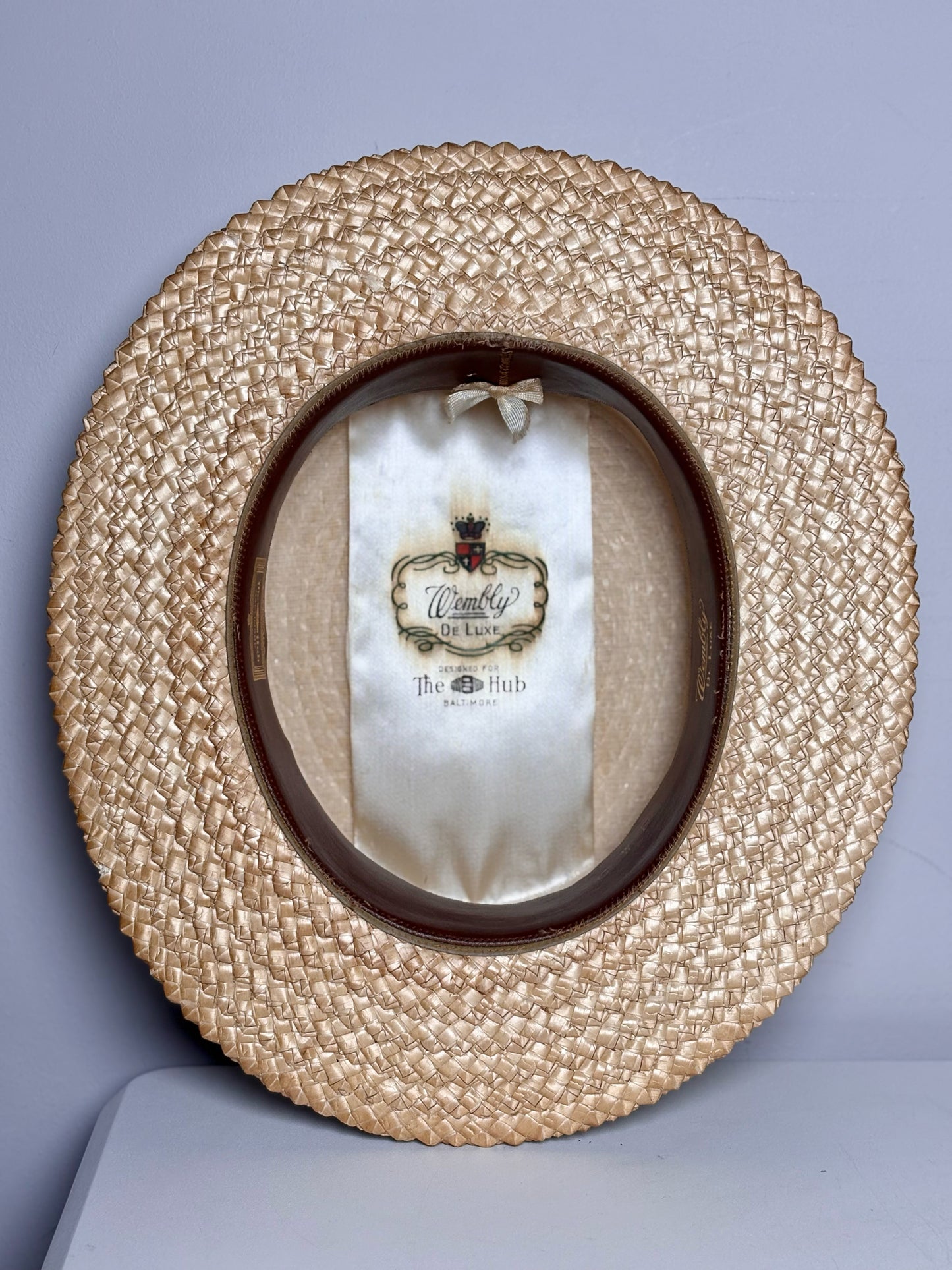 Wembly De Luxe Tan Straw Boater Vintage  Hat