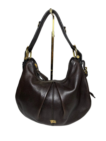 Brown bag with gold hardware