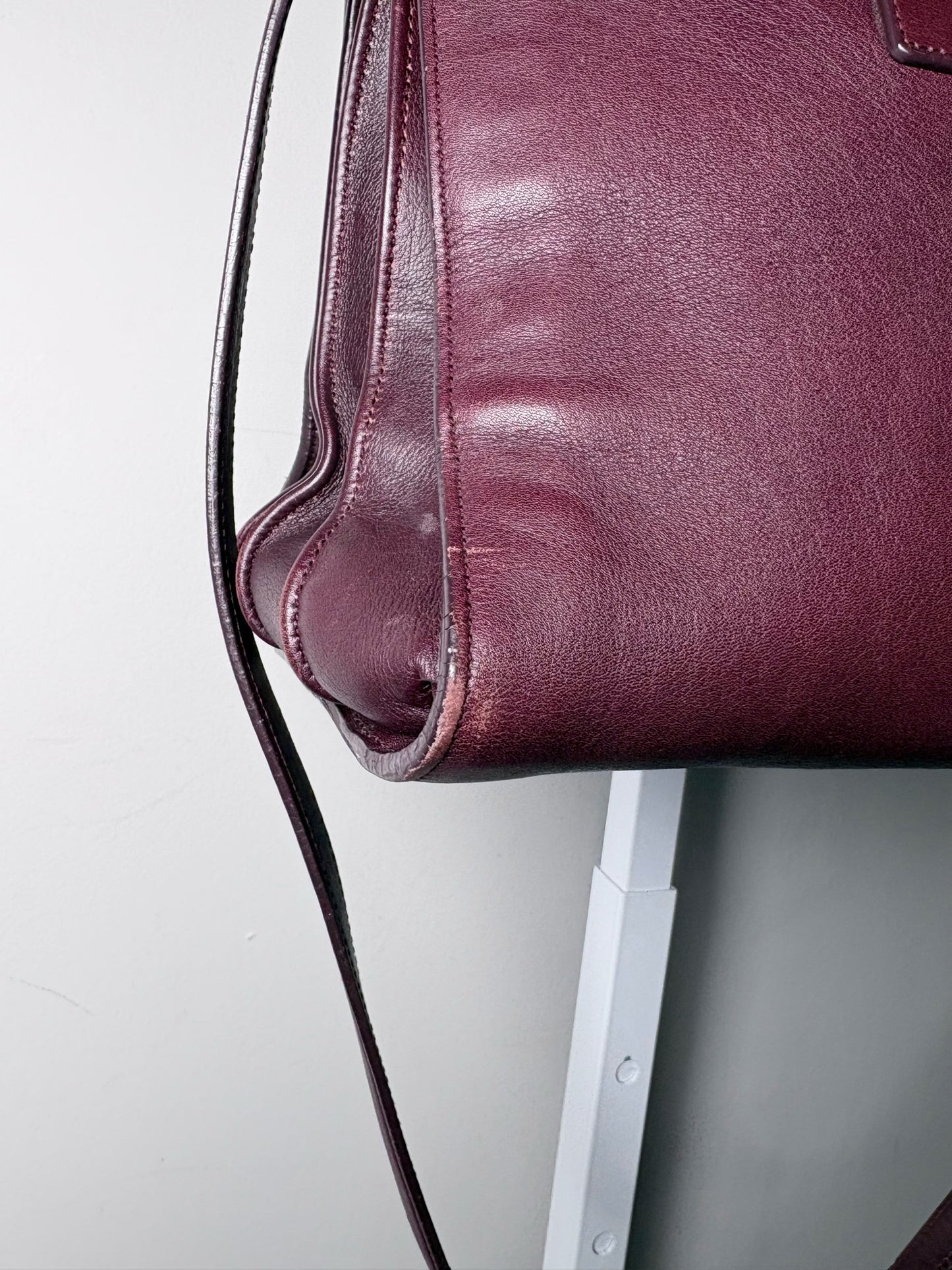 Saint Laurent Sac De Jour Burgundy Leather Iconic YSL Classic 2024 Pre-owned