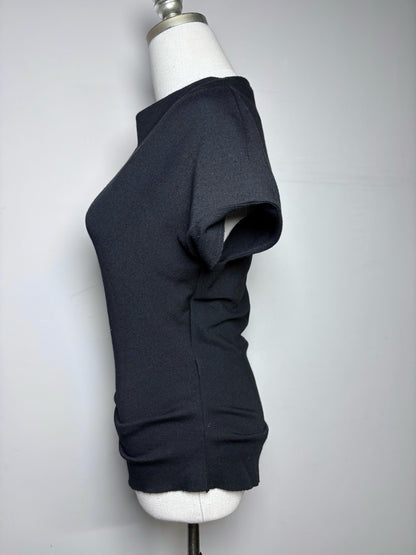 Women Size 38 (6 US) Lanvin Black Solid 100% Wool Pre-owned Top