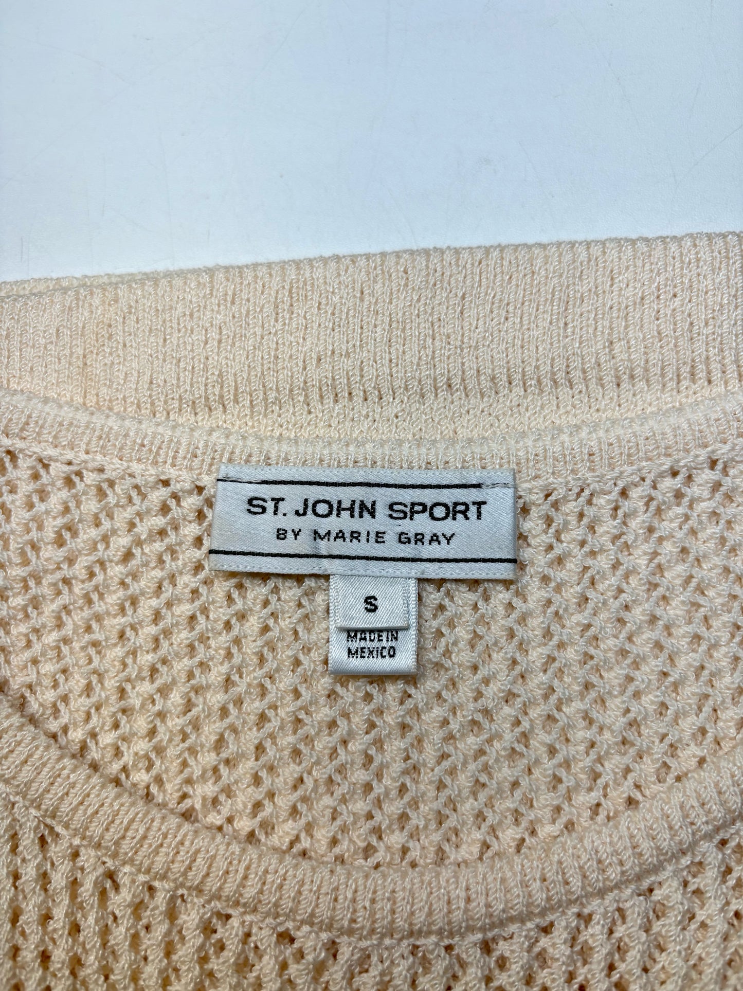 Women Size S St. John Cream Knit Women's Vintage Cotton Blend Pre-owned Top