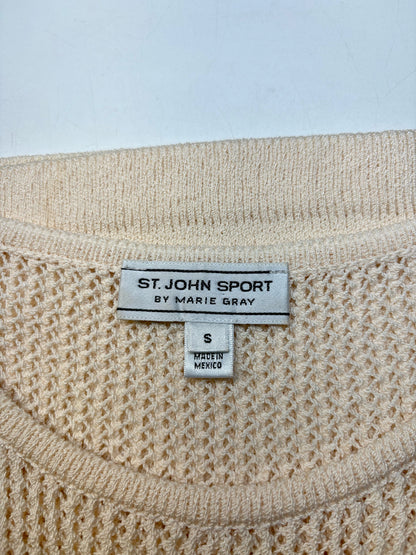 Women Size S St. John Cream Knit Women's Vintage Cotton Blend Pre-owned Top
