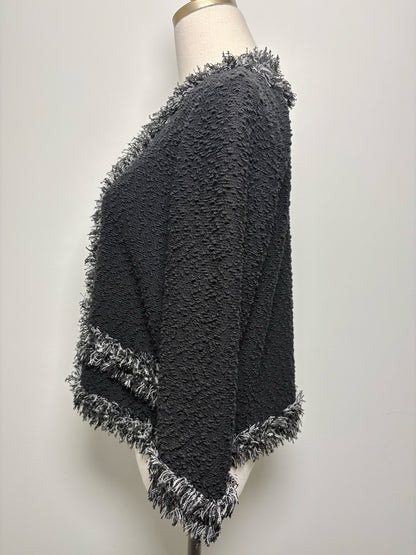 Women Size 8 St. John Black Wool Blend Boucle Jacket