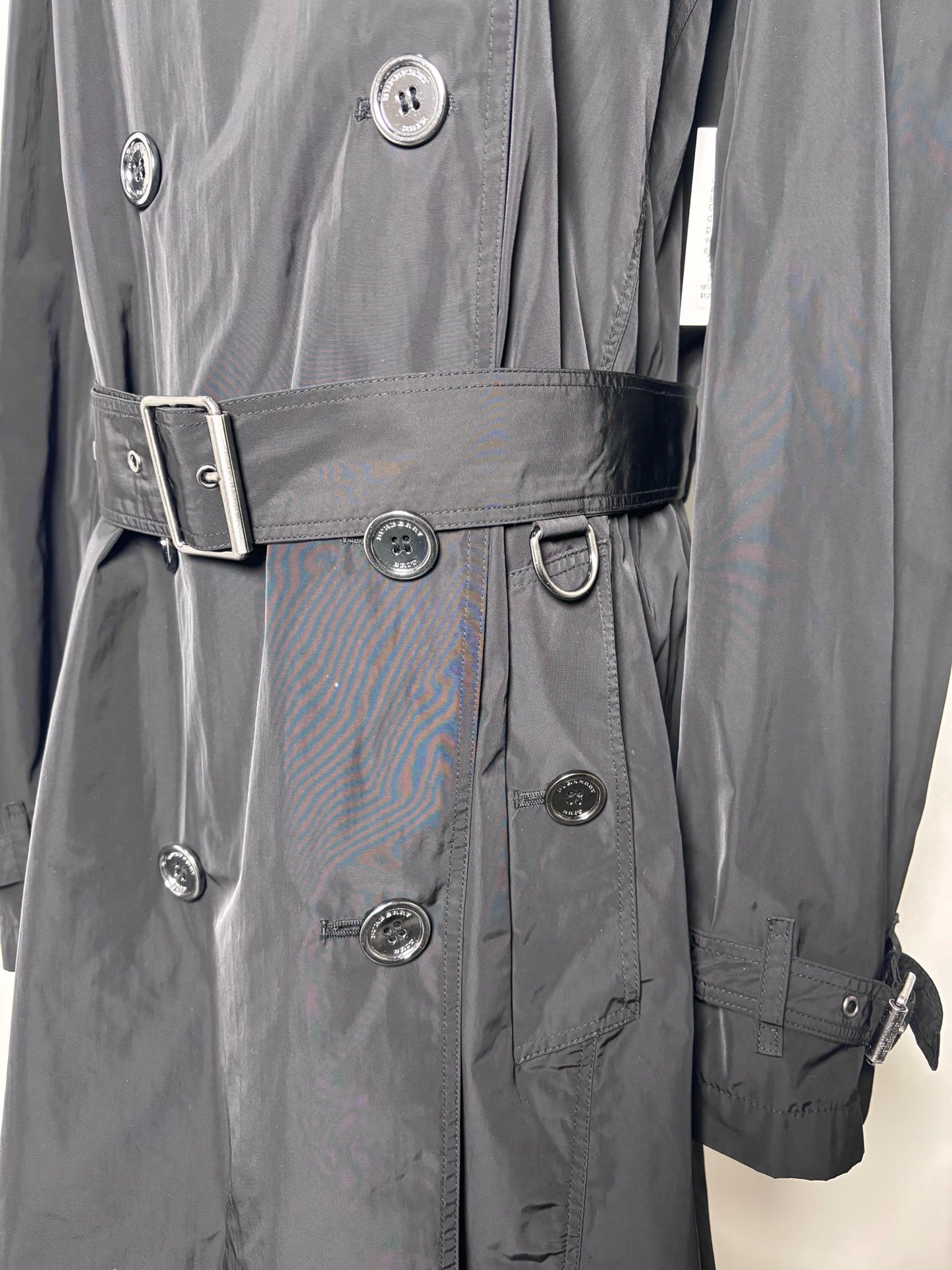 Women Size 16 Burberry Black Solid Trench Coat