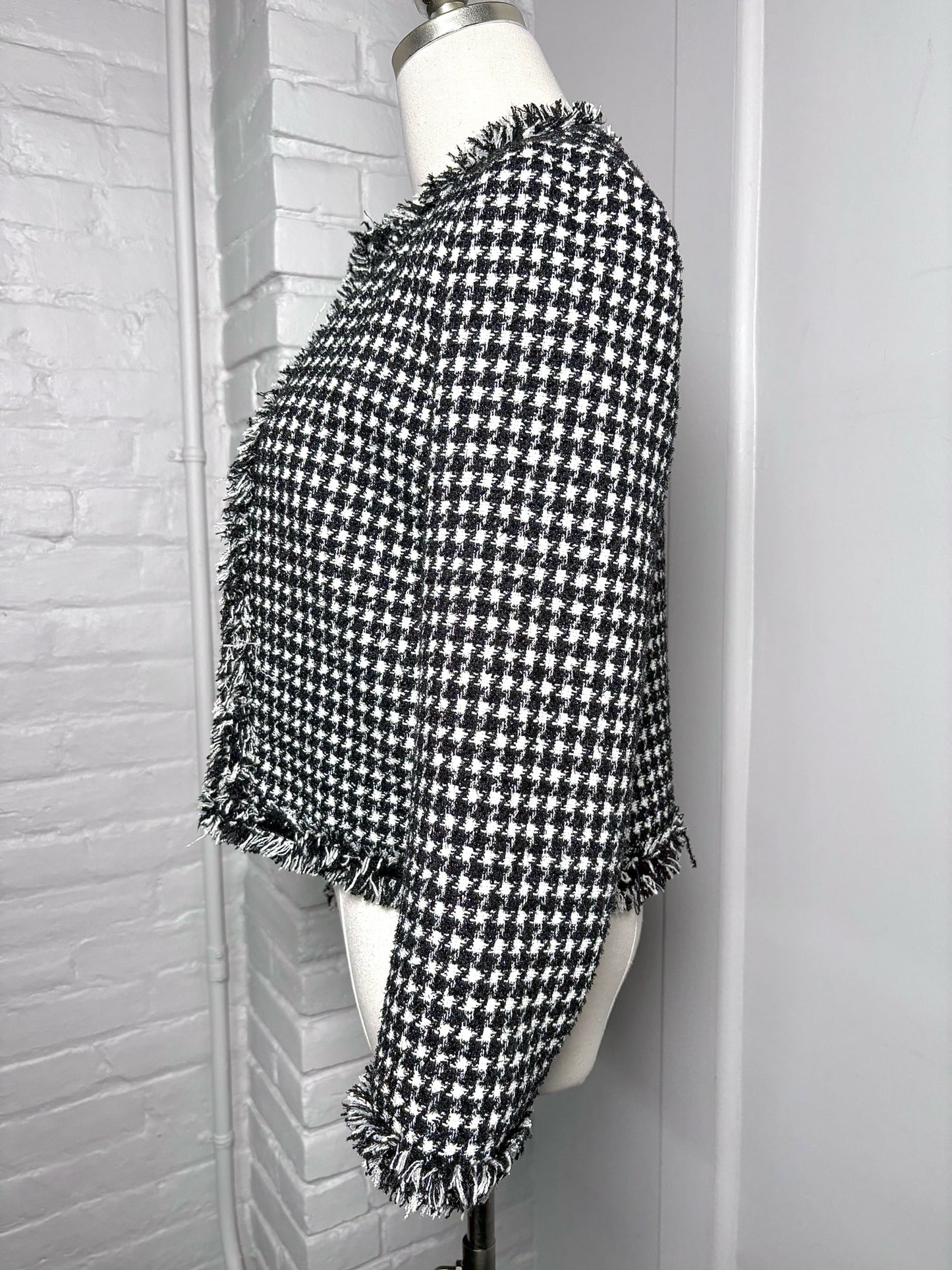 Women Size 2 Kate Spade New York Black & White Tweed Pre-owned Blazer