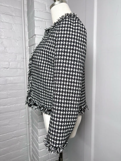 Women Size 2 Kate Spade New York Black & White Tweed Pre-owned Blazer