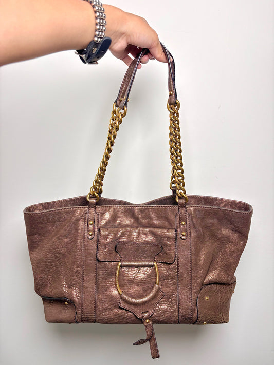 Leather Dolce & Gabbana Vintage Leather Bronze Medium Purse