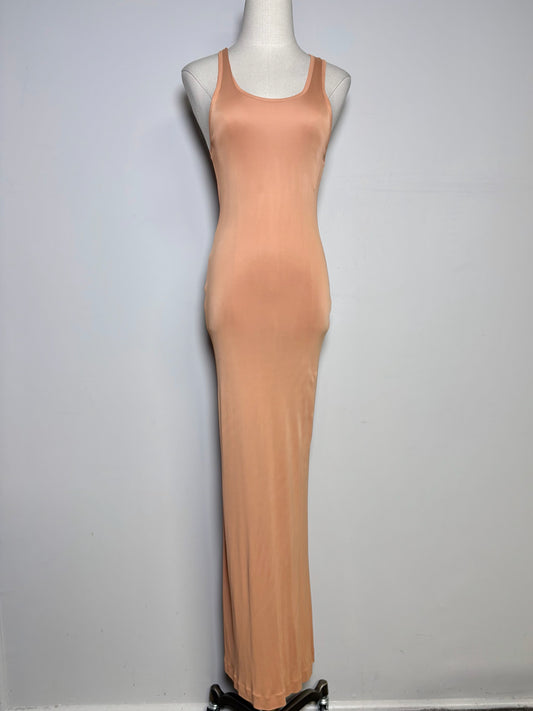 Size 6 Jean Paul Gaultier Salmon Slinky Bodycon Vintage Midi Pre-owned Dress