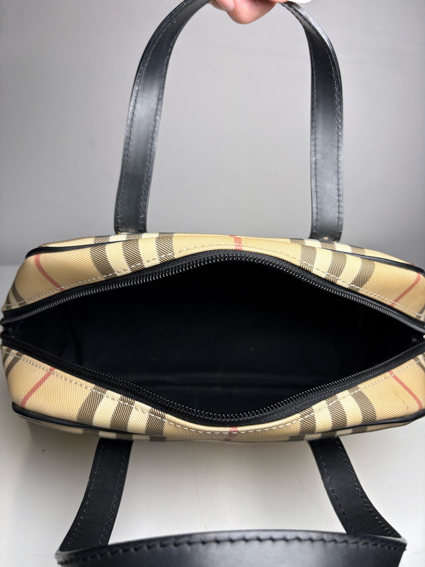 Women's Burberry Nova Check Coated Canvas  Pre-owned Bowler Bag