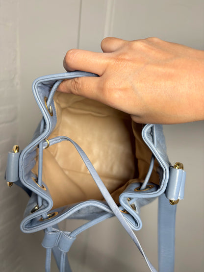 Canvas Chanel Quilted Vintage Leather Baby Blue Small Purse