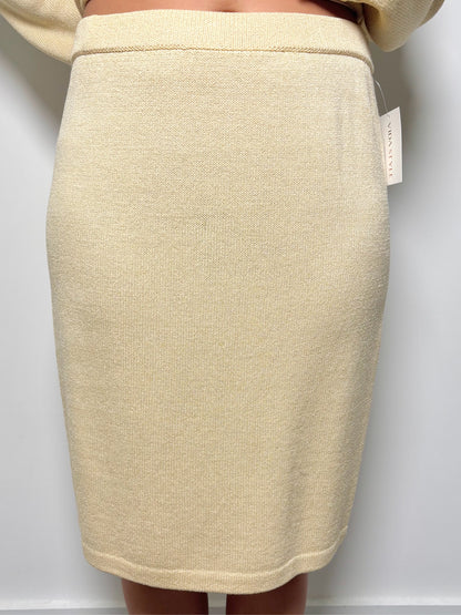 Women Size 6 St. John Yellow Solid Skirt