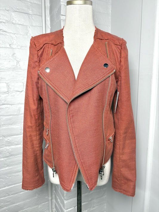 Women Size 6 Veronica Beard Terracotta Moto  Pre-owned Jacket