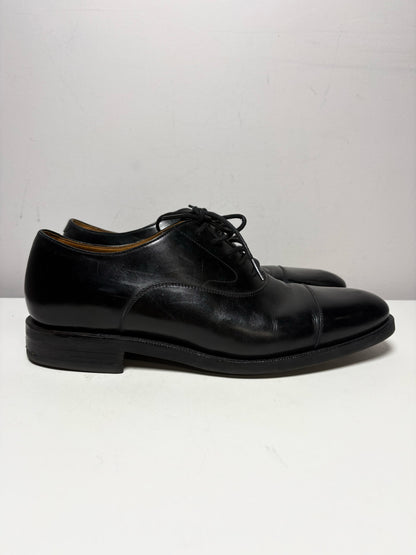 Men Shoe Size UK 8 Meermin Black Calf Leather Pre-Owned Cap-Toe Oxford Shoes