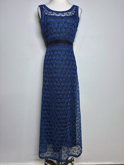 Women Size 40 (4/S US) Missoni Blue Metallic Pre-owned, NWT Midi Dress