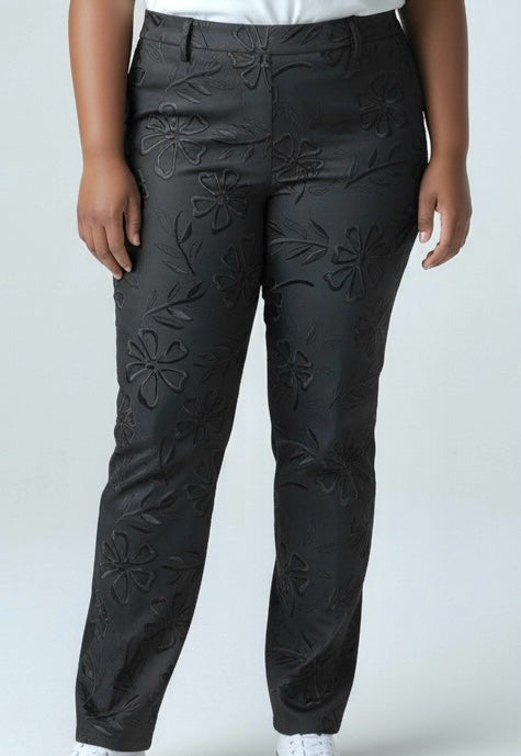 Women Size 6 Tibi Black Floral Vintage Pants