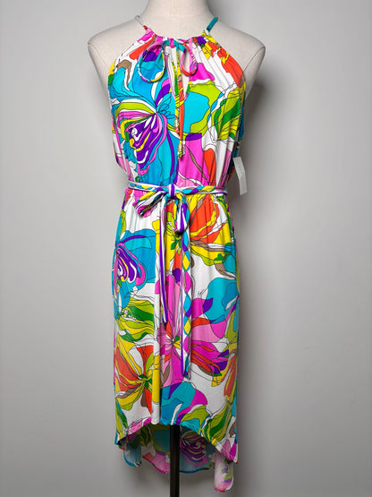Women Size S Trina Turk Multi-Color Tropical Print Kaleidescope Slinky Dress