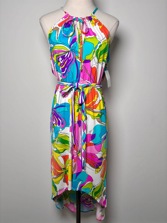 Women Size S Trina Turk Multi-Color Tropical Print Kaleidescope Slinky Dress