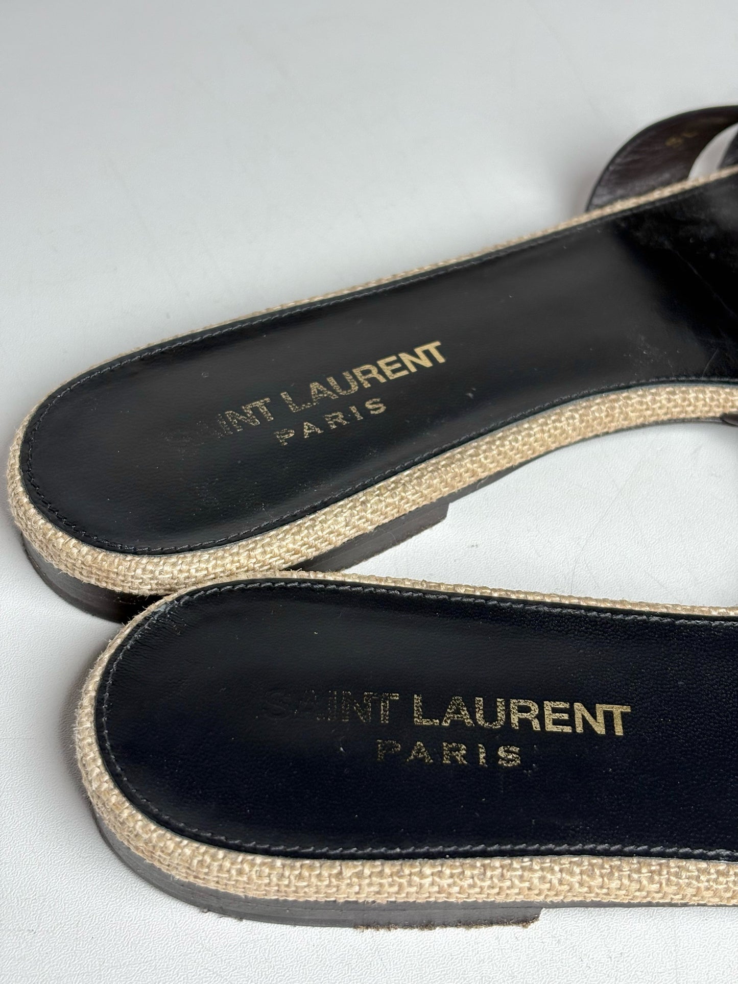 W Shoe Size 38.5 Saint Laurent Brown Leather Calf Women's Pre-owned Sandals