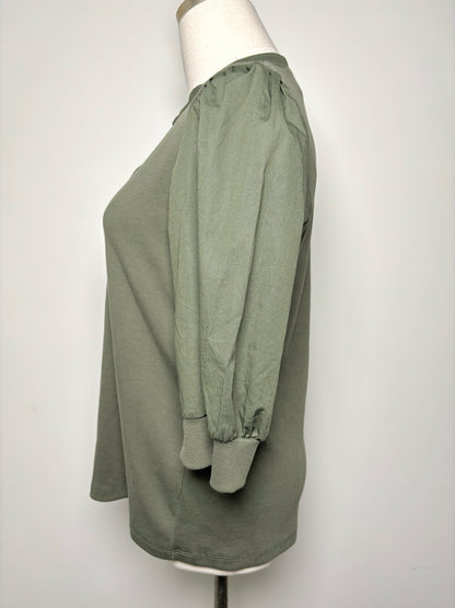 Women Size L Veronica Beard Army Green Solid Pima Cotton, Spandex NWT Shirt
