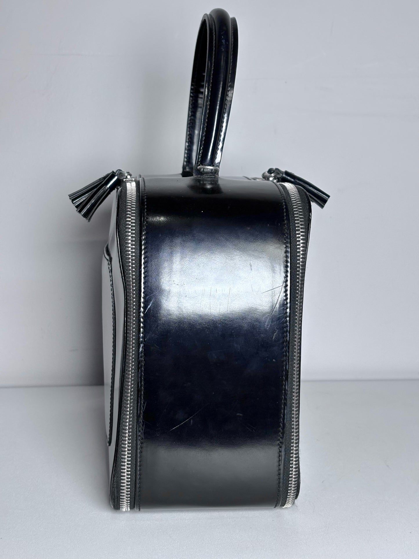 Anya Hindmarch London Solid Vintage Pre-owned Black Patent Purse