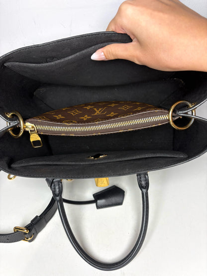 Women's Louis Vuitton Monogram Flower Brown & Black Pre-Owned Small Tote Crossbody Purse