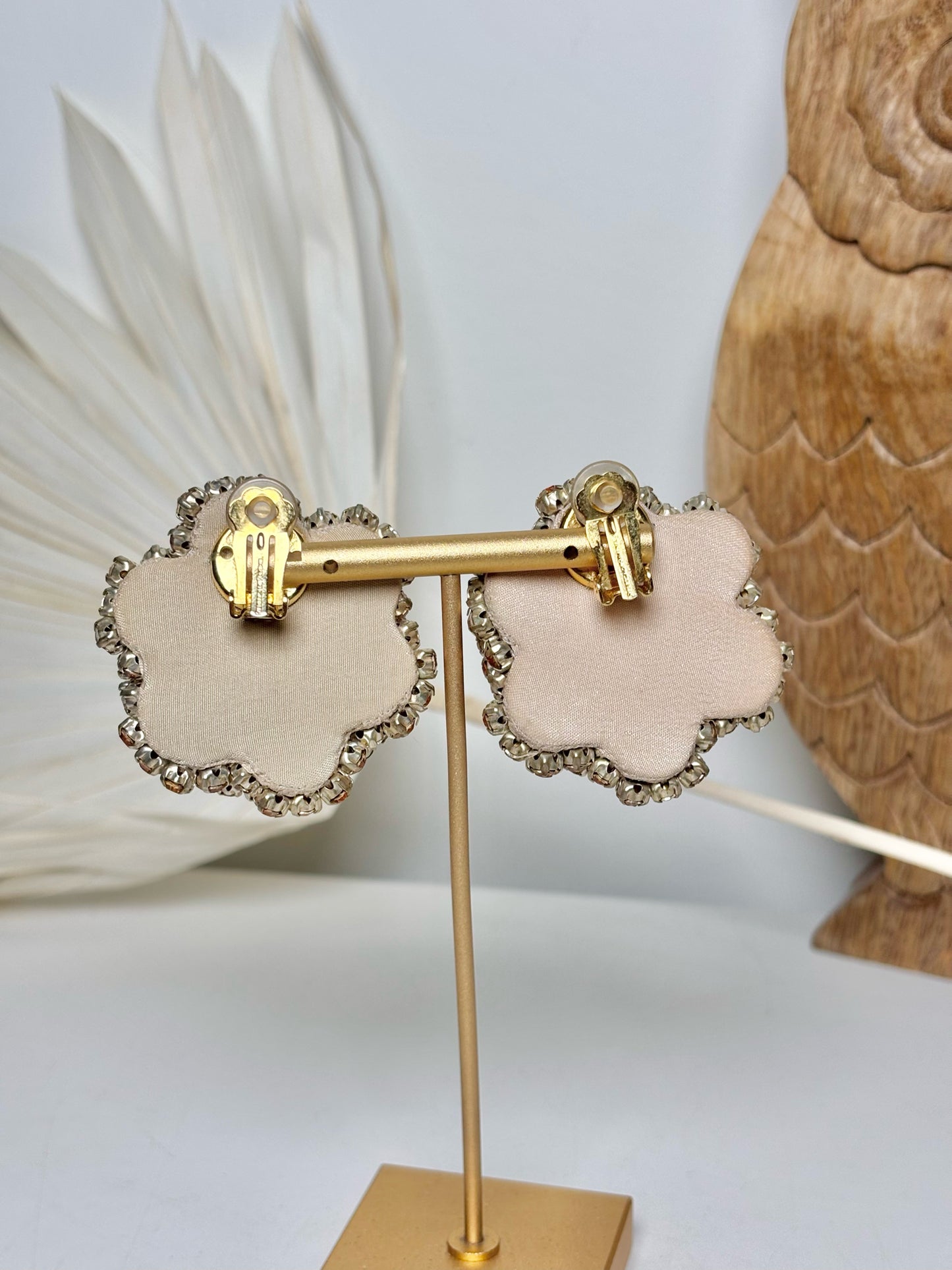 Rebecca de Ravenel Semi-Precious Gold-plated Clip-on Earrings