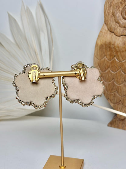 Rebecca de Ravenel Semi-Precious Gold-plated Clip-on Earrings