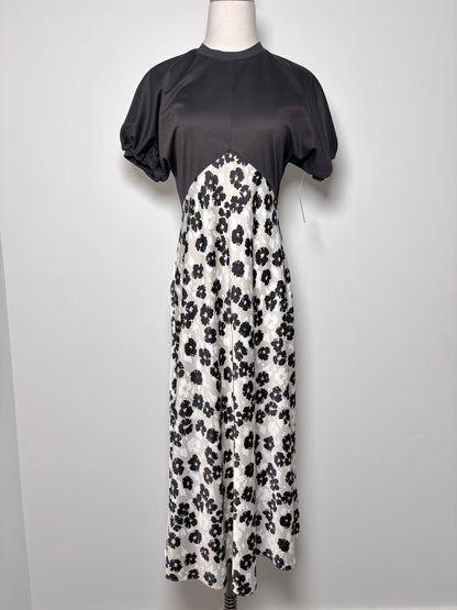 Women Size 1 (US 2-4) Ted Baker Black Part Floral & Solid Dress