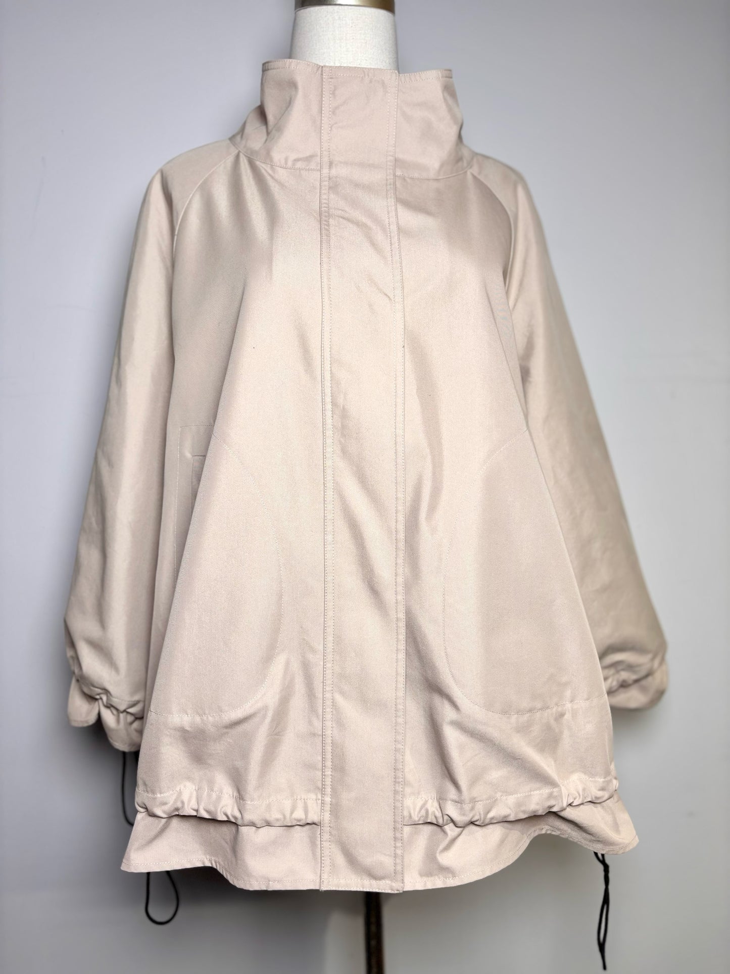 Women Size 16 (XL) Marina Rinaldi Khaki Colorblock 65% Cotton 35% Polyester Coat