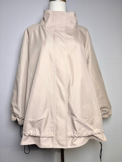 Women Size 16 (XL) Marina Rinaldi Khaki Colorblock 65% Cotton 35% Polyester Coat