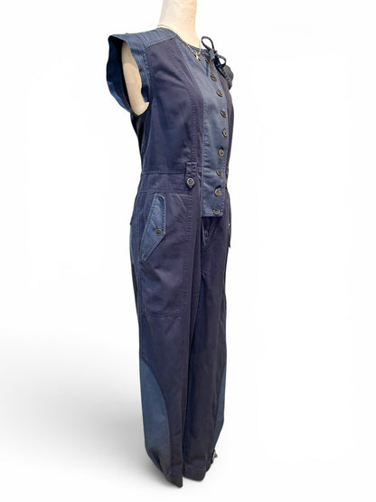 Women Size 8/M Ulla Johnson Valentine Blue Solid Pure Cotton Pre-owned Jumpsuit
