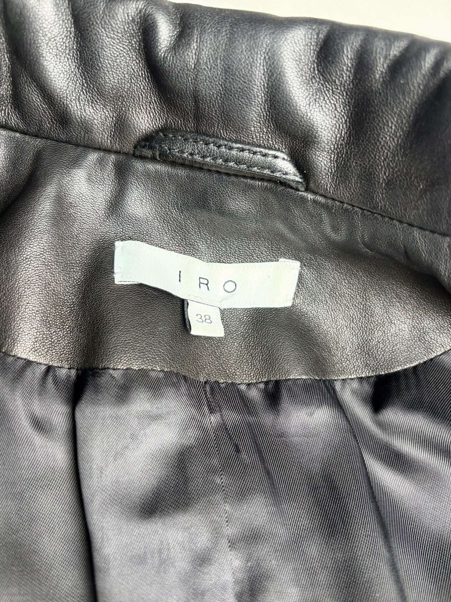 Women Size 38 (2 - 4 US) IRO Black Solid 100% Leather Pre-owned Jacket